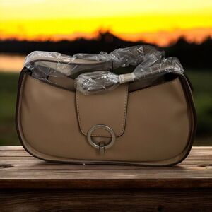 French Connection ZEA Womens Purse Shoulder Bag Leather Handbag NWT. Taupe